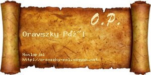 Oravszky Pál névjegykártya